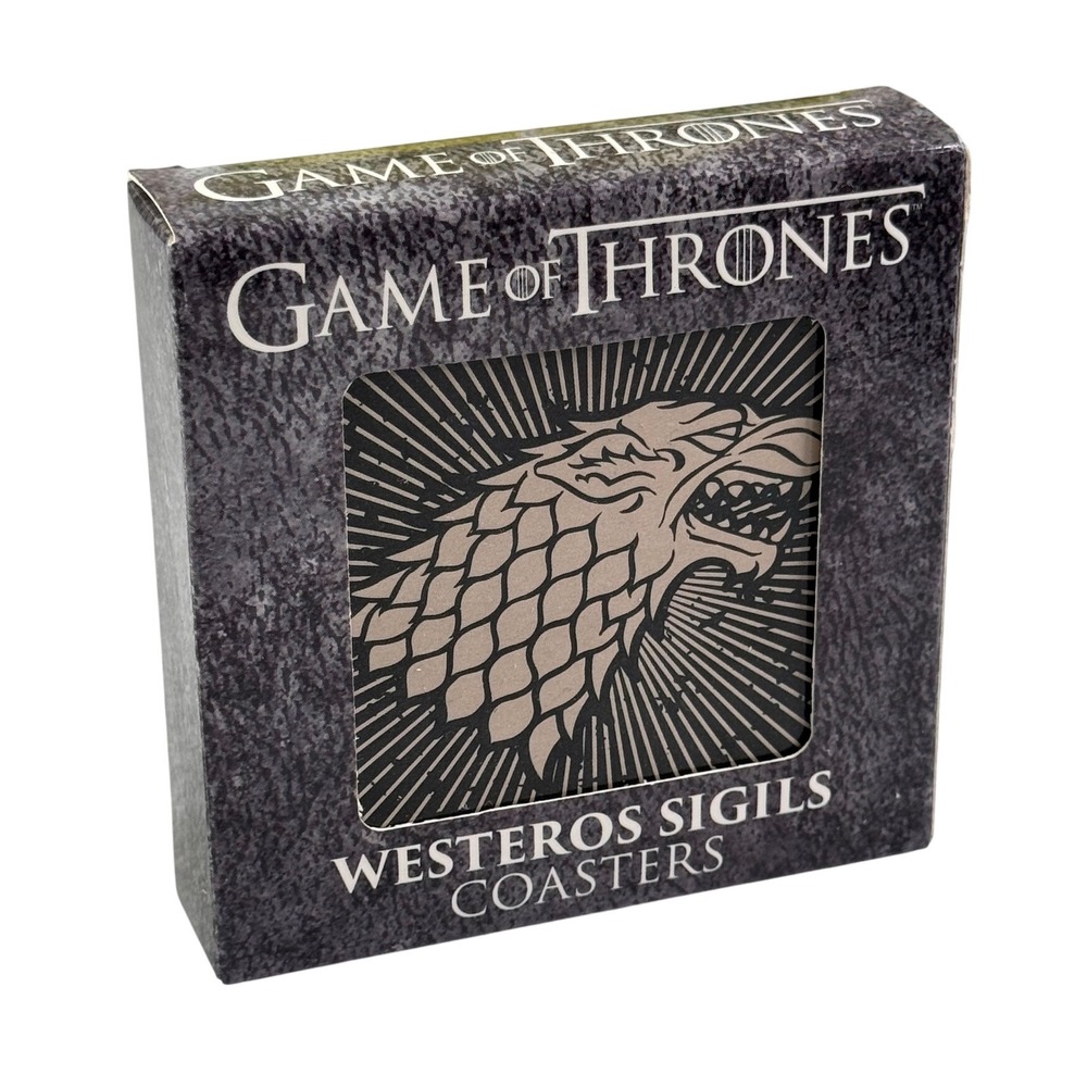 Game of Thrones Westeros Sigils Coasters Set HBO Licensed Banner Crest Set